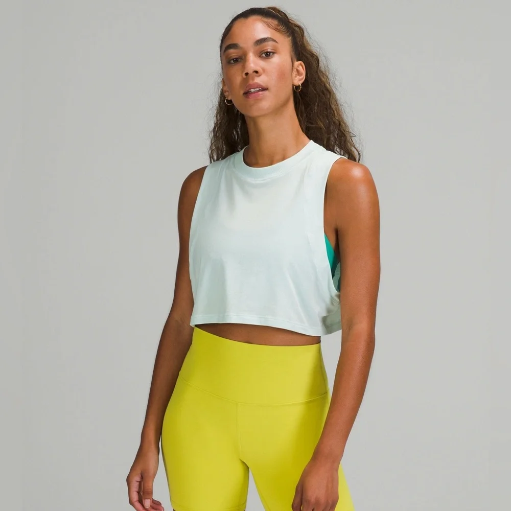 Lululemon All Yours Crop Tank in Delicate Mint - Picture 1 of 4